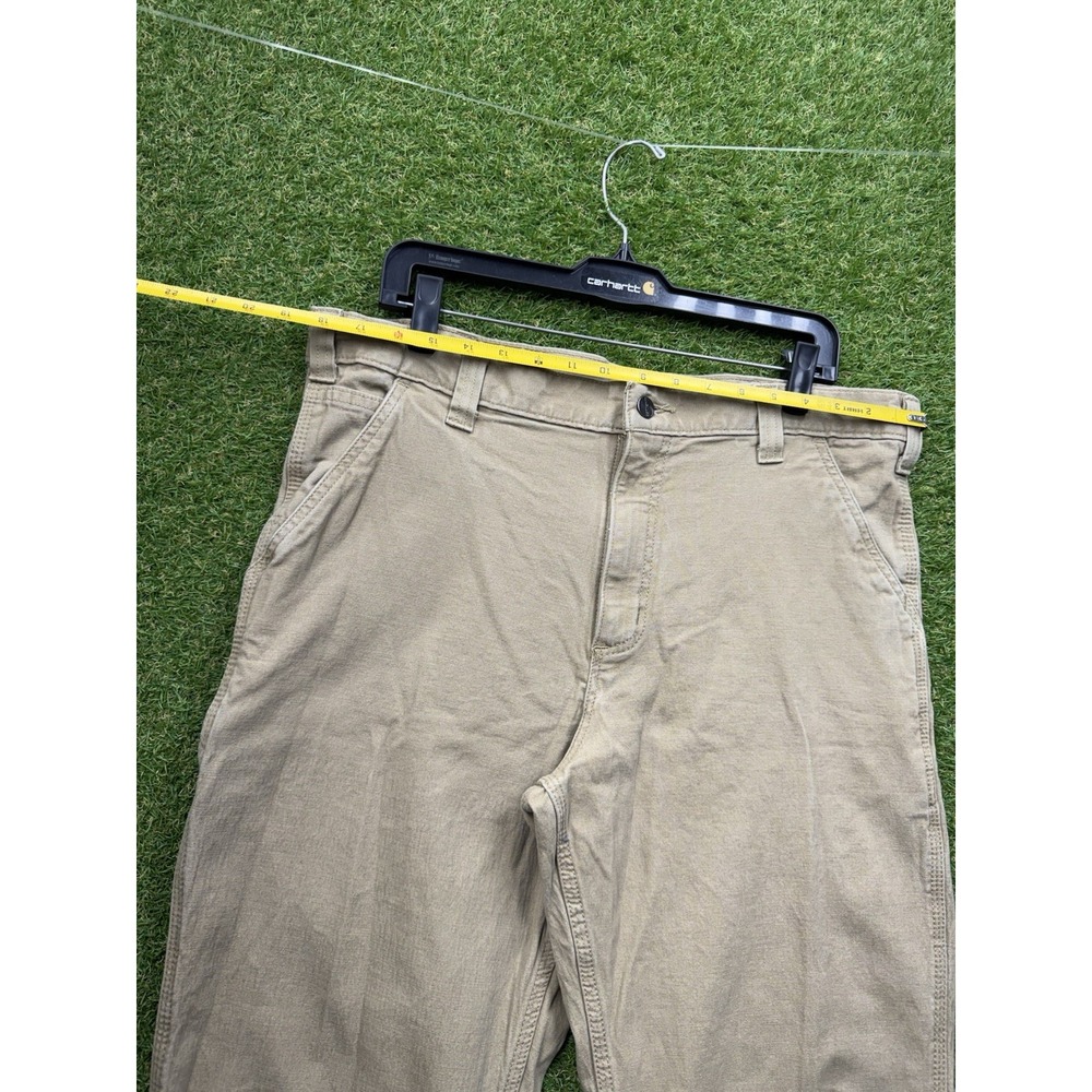 Carhartt Carpenter Pants Mens 38x30 Relaxed Fit Khaki Workwear Tan 102291-253 - Picture 10 of 12